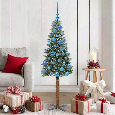 B&Q -  Slim Christmas Tree Green 150 Cm Pvc And Solid Pine Wood