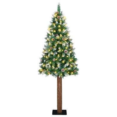 Vidaxl Slim Christmas Tree Green 180 Cm Pvc And Solid Pine Wood from B&Q