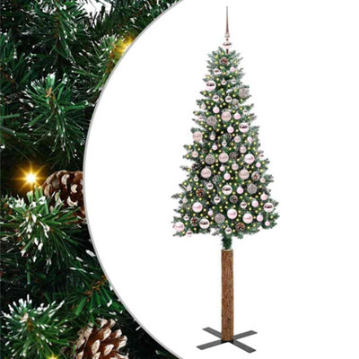 Vidaxl Slim Christmas Tree Green 180 Cm Pvc And Solid Pine Wood from B&Q