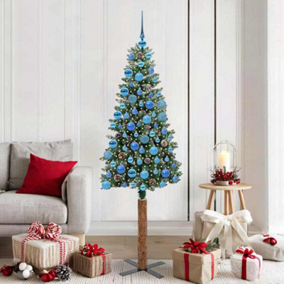 Vidaxl Slim Christmas Tree Green 180 Cm Pvc And Solid Pine Wood from B&Q