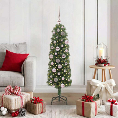B&Q -  Artificial Christmas Tree With 150 Leds With Stand Green 120 Cm