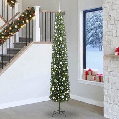 vidaXL Artificial Christmas Tree - 270 cm - Green - with LED Lights - Image 3
