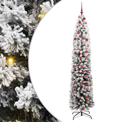 Vidaxl (Green And White, 210 Cm) Slim Artificial Christmas Tree Decoration Artificial Tree Xmas Tree - Image 3