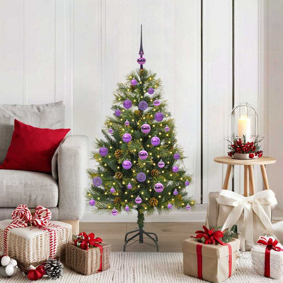 Vidaxl Artificial Hinged Christmas Tree With Cones Green 120 Cm