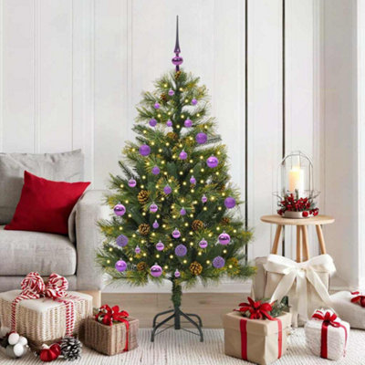 Vidaxl Artificial Hinged Christmas Tree With Cones Green 150 Cm - Image 4