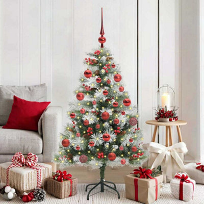 Vidaxl Artificial Christmas Tree Green And White 150 Cm - Image 3