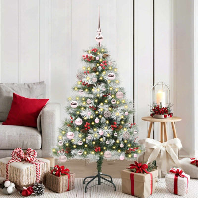 Vidaxl Artificial Christmas Tree Green And White 150 Cm - Image 3