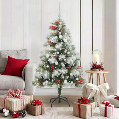 B&Q -  Artificial Christmas Tree Green And White 150 Cm