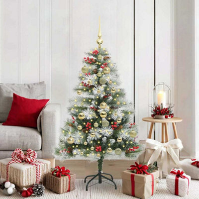 B&Q -  Artificial Christmas Tree Green And White 150 Cm
