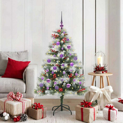 Vidaxl Artificial Christmas Tree Green And White 150 Cm - Image 3