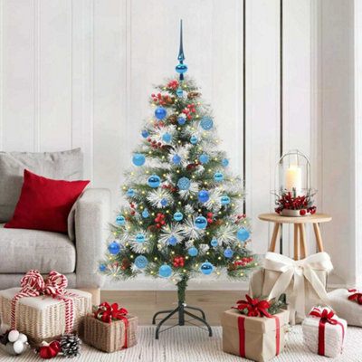 B&Q -  Artificial Christmas Tree Green And White 150 Cm