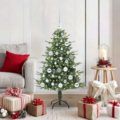 Vidaxl Green Artificial Pre-Lit Christmas Tree With Ball Set 120 Cm