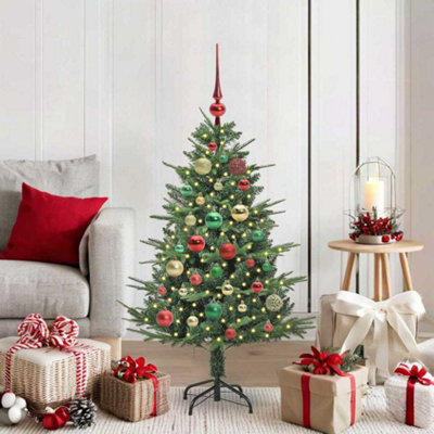 Vidaxl Green Artificial Pre-Lit Christmas Tree With Ball Set 120 Cm