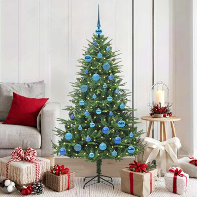 Vidaxl (Green, 150 X 90 Cm) Artificial Christmas Tree Leds & Ball Set Multi Colours Multi Sizes - Image 3