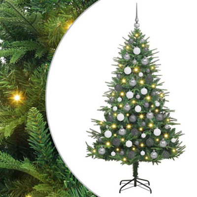 Vidaxl Green Artificial Pre-Lit Christmas Tree With Ball Set 180 Cm