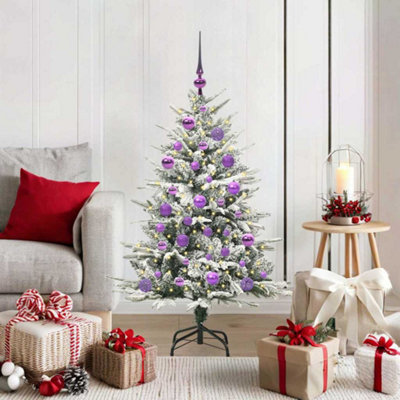 Vidaxl Green Artificial Pre-Lit Christmas Tree With Ball Set 120 Cm