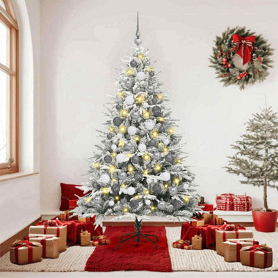 Vidaxl Green Artificial Pre-Lit Christmas Tree With Ball Set 180 Cm