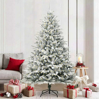 Vidaxl (Green And White, 210 X 130 Cm) Artificial Christmas Tree Leds & Ball Set Multi Colours Multi Sizes - Image 3