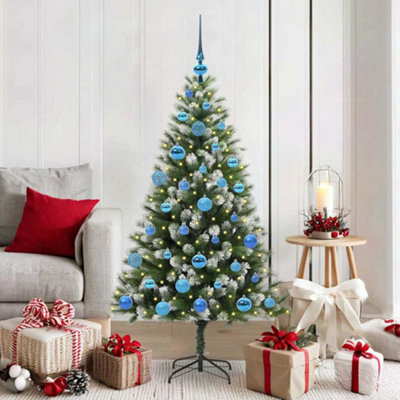 Vidaxl Artificial Hinged Christmas Tree With Flocked Snow 150 Cm
