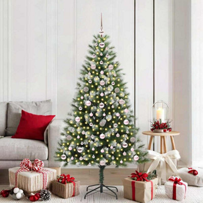 Vidaxl Artificial Hinged Christmas Tree With Flocked Snow 180 Cm from B&Q