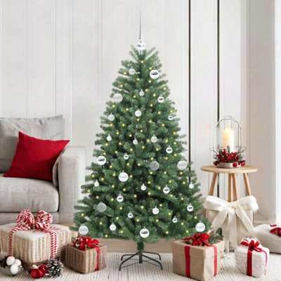 B&Q -  Artificial Hinged Christmas Tree Green 150 Cm Pvc And Metal