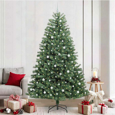 B&Q -  Artificial Hinged Christmas Tree Green 240 Cm Pvc And Metal