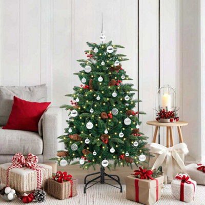 B&Q -  Artificial Christmas Tree With Led Strip Lights Green 150 Cm