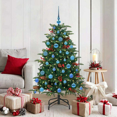 Vidaxl Green Artificial Christmas Tree With Led Strip Lights 150 Cm