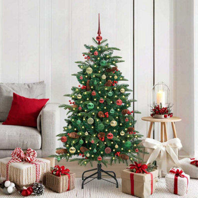 B&Q -  Artificial Christmas Tree With Led Strip Lights Green 150 Cm