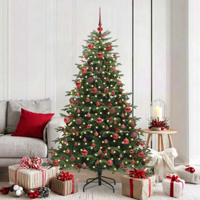 Vidaxl Green Artificial Christmas Tree With Led Strip Lights 180 Cm