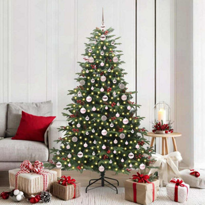 B&Q -  Artificial Christmas Tree With Led Strip Lights Green 180 Cm