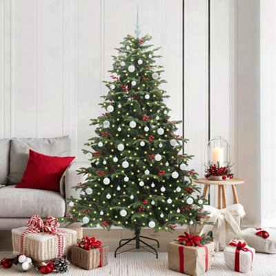 B&Q -  Artificial Christmas Tree With Led Strip Lights Green 180 Cm