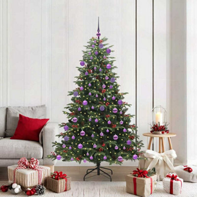B&Q -  Artificial Christmas Tree With Led Strip Lights Green 180 Cm