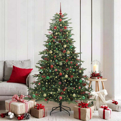 Vidaxl Green Artificial Christmas Tree With Led Strip Lights 180 Cm