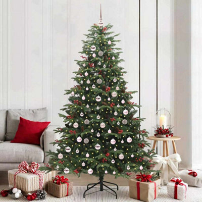 Vidaxl Artificial Christmas Tree With Led Strip Lights Green 210 Cm from B&Q