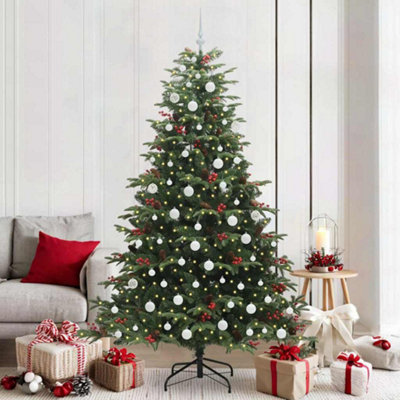 Vidaxl Artificial Christmas Tree With Led Strip Lights Green 210 Cm