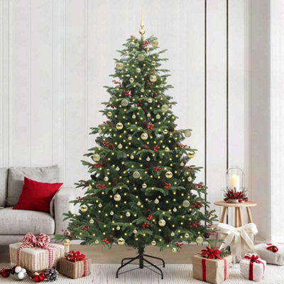 Vidaxl Green Artificial Christmas Tree With Led Strip Lights 240 Cm