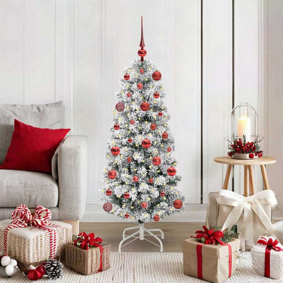 Vidaxl White Artificial Hinged Christmas Tree 120 Cm Pvc