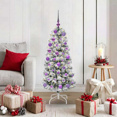 Vidaxl White Artificial Hinged Christmas Tree 120 Cm Pvc