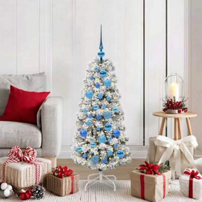 Vidaxl White Artificial Hinged Christmas Tree 120 Cm Pvc