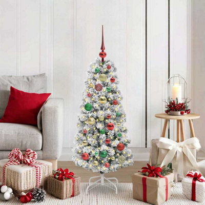 Vidaxl White Artificial Hinged Christmas Tree 120 Cm Pvc