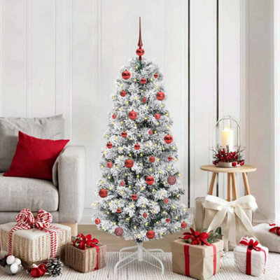 Vidaxl White Artificial Hinged Christmas Tree 150 Cm Pvc