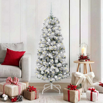 Vidaxl White Artificial Hinged Christmas Tree 150 Cm Pvc