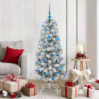 Vidaxl White Artificial Hinged Christmas Tree 150 Cm Pvc