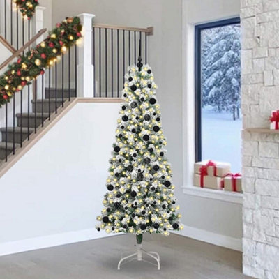 Vidaxl White Artificial Hinged Christmas Tree 240 Cm Pvc