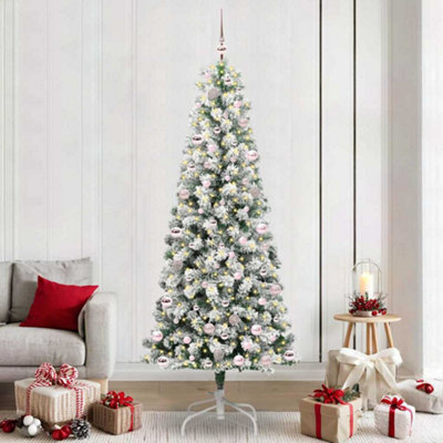 Vidaxl White Artificial Hinged Christmas Tree 240 Cm Pvc