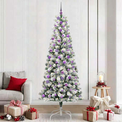 Vidaxl White Artificial Hinged Christmas Tree 240 Cm Pvc