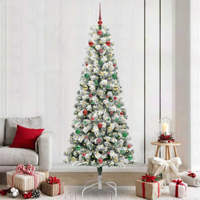 Vidaxl White Artificial Hinged Christmas Tree 240 Cm Pvc