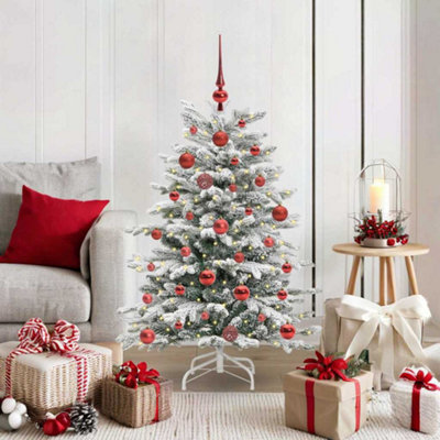 Vidaxl White Artificial Hinged Christmas Tree 120 Cm Pe And Pvc