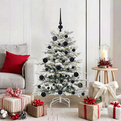 Vidaxl White Artificial Hinged Christmas Tree 120 Cm Pe And Pvc